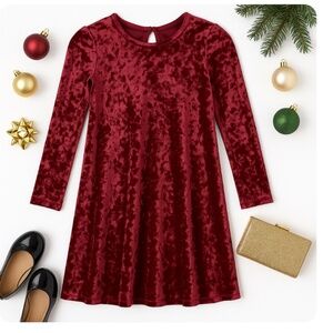 SOPRANO Crushed Velvet Burgundy Dress Size XL (Girls)